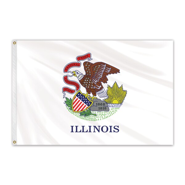 Illinois Outdoor Nylon Flag 12"x18"